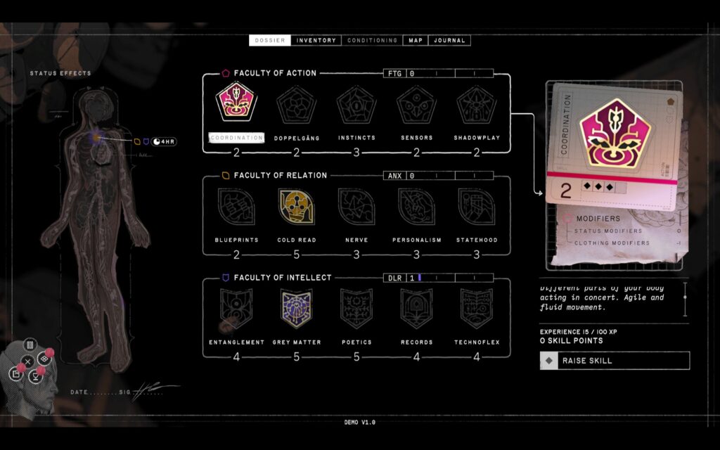 Навыки в Zero Parades